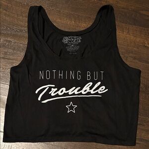 Social Decay Black Graphic Crop Tank Top